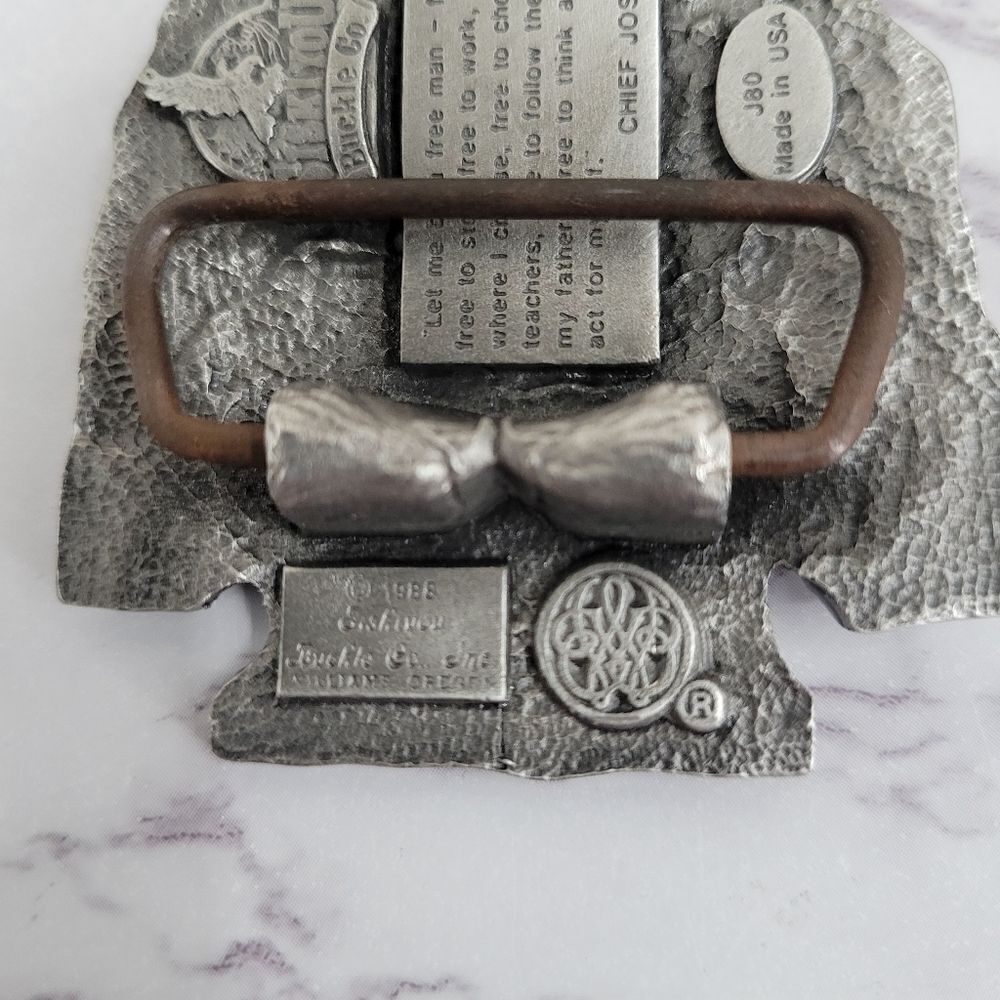 Siskiyou Buckle Co 80's Arrowhead Indian Chief Belt Buckle Silver Toned - Picture 3 of 8